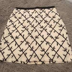 White and Black Linen Skirt